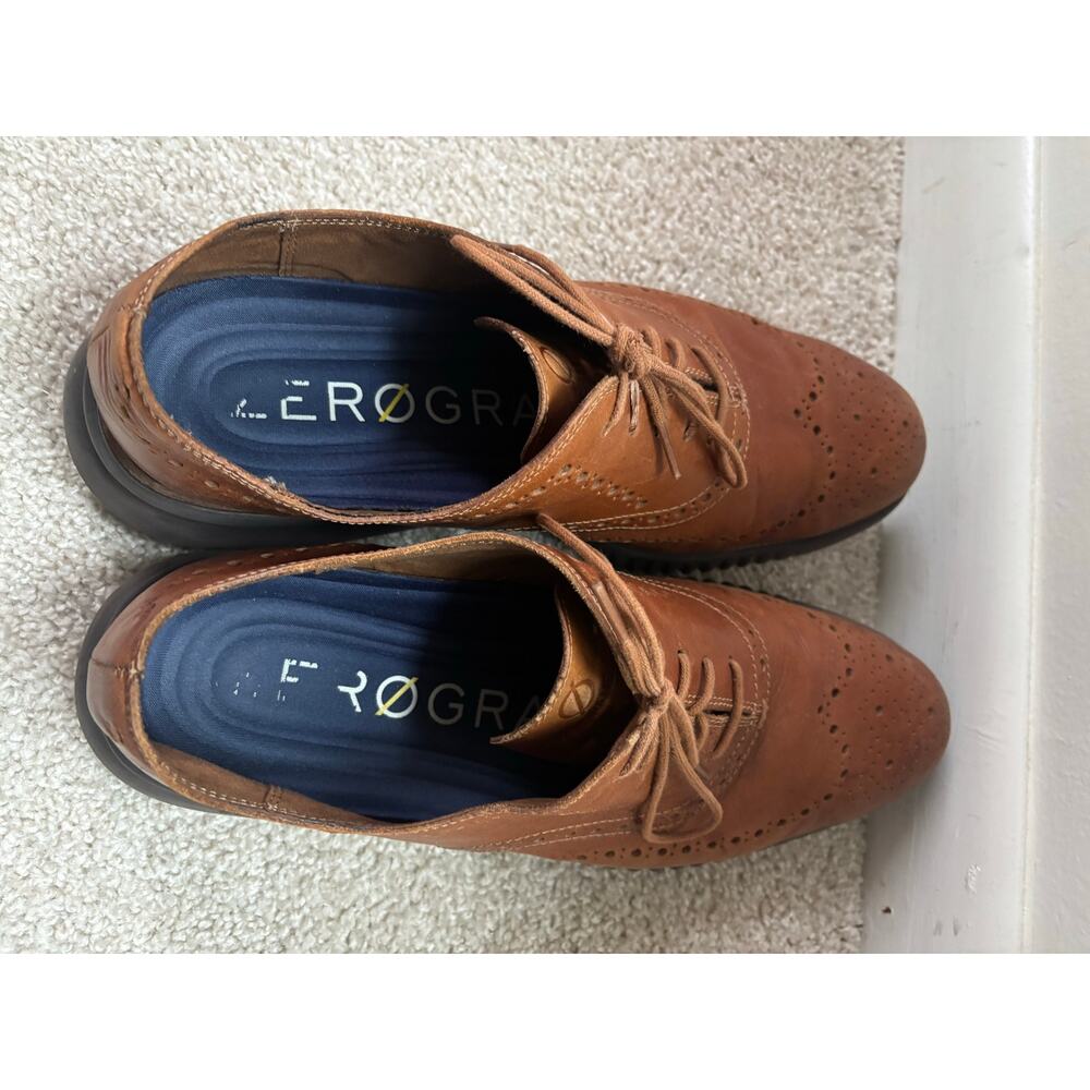 Cole Haan 2.ZERØGRAND Men’s Size 13M Brown Leather Wingtip Oxfords. - Picture 4 of 13